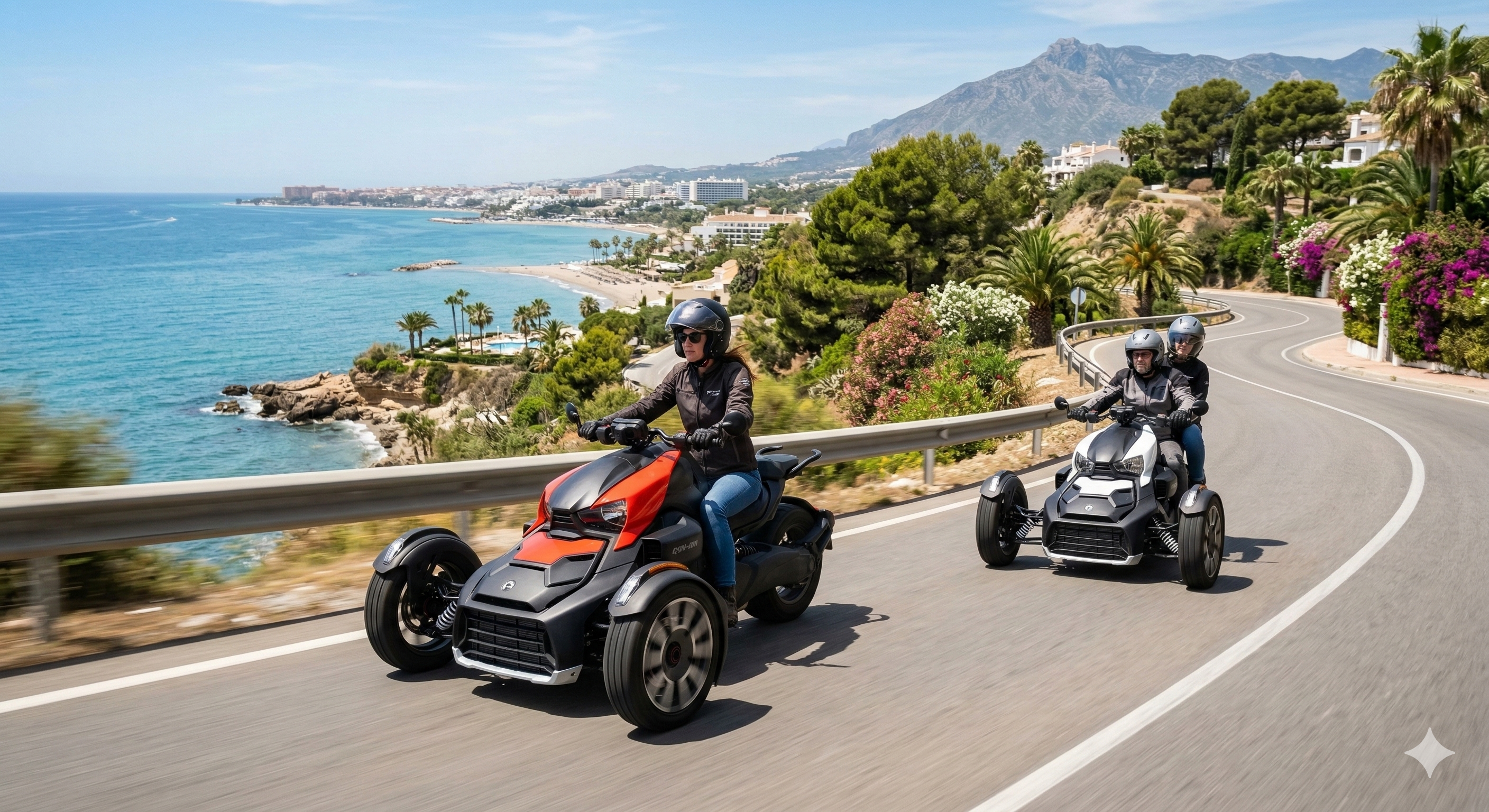 Can-Am Ryker guided tour – Marbella, Costa del Sol Can-Am Ryker tour along the Costa del Sol coastline in Marbella
