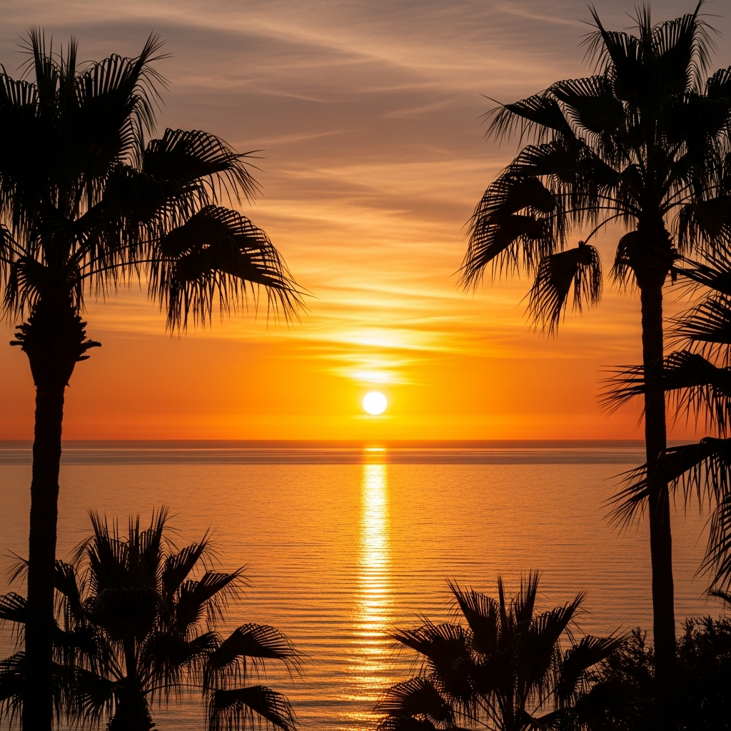 Golden sunset over the Mediterranean sea Golden sunset over the Mediterranean sea